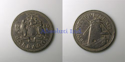 Barbados 25 centavos 1980