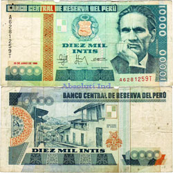 Per&uacute; 5000 Intis 1988