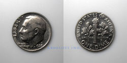 Estados Unidos 10 centavos 198OP