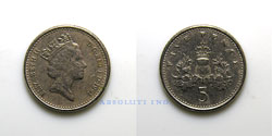 Inglaterra 5 Pence 1991